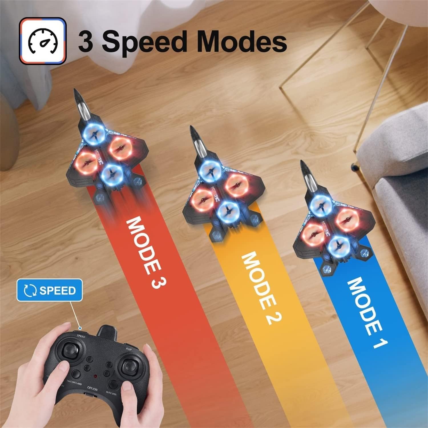 2023 New V17 Jet Fighter Stunt RC Airplane, Drop-Resistant Remote Control Aero Jet Drone with 360° Stunt Spin Gravity Sensing ＆ Lights, RC Fighter Jet Planes Easy Fly RC Glider for Beginner (Silver)