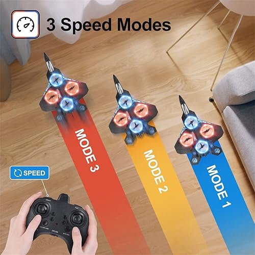 Miniatura 2 de Avión V17 Jet Fighter 2023 avión a control remoto resistente a caídas Aero Jet Drone con detección de gravedad y luces de giro de acrobacias de 360