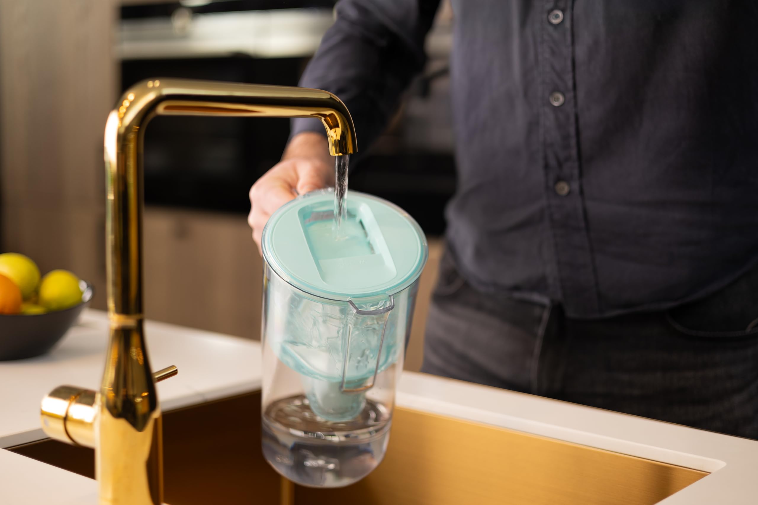Wessper Aqua Max Basic, dzbanek do wody 2,5 l, zestaw dzbanków na wodę i 2 filtry, kompatybilny z Brita Maxtra, system filtracji wody, redukcja wapna, chloru – mięty