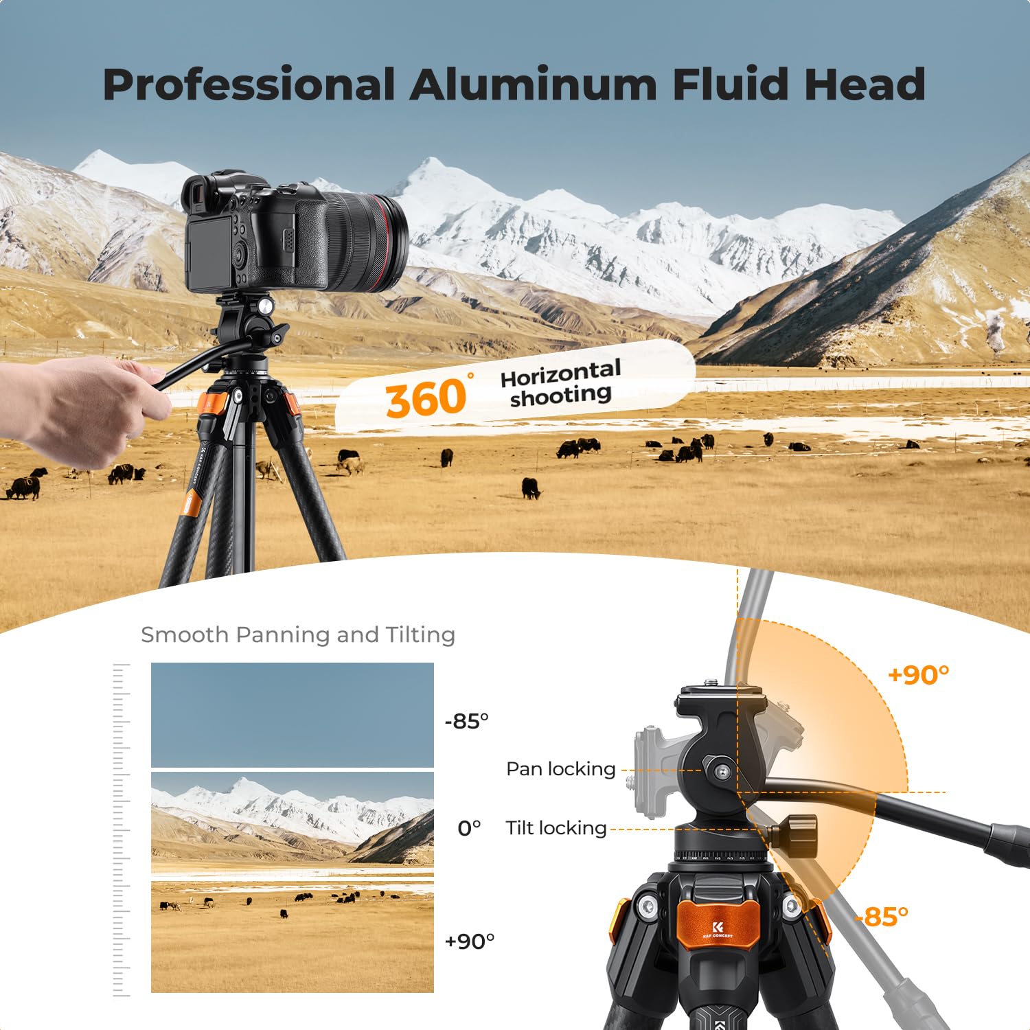 K&F Concept Tripod Camera Trípode de Fibra de Carbono