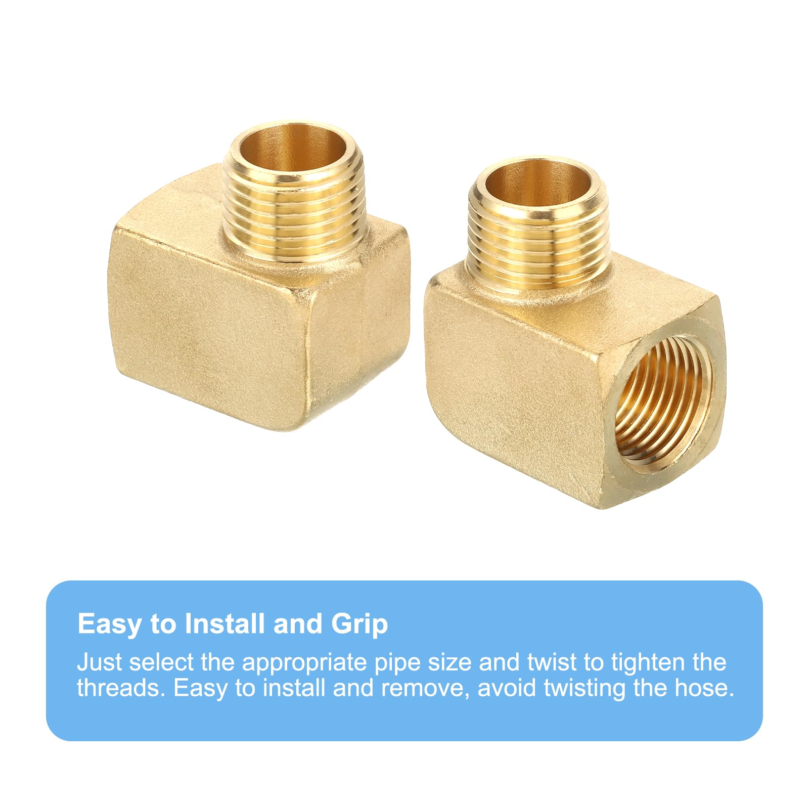 QUARKZMAN 5Pcs Raccord de Tuyau en Laiton 90 Degrés Coude 1/2" NPT