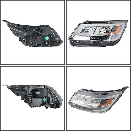 Miniatura 6 de munirater Paquete de 1 conjunto de faros delanteros con bisel negro DRL para el lado del conductor para Explorer 2016-2018