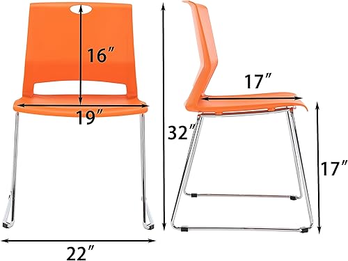 Miniatura 2 de Juego de 4 sillas apilables color naranja