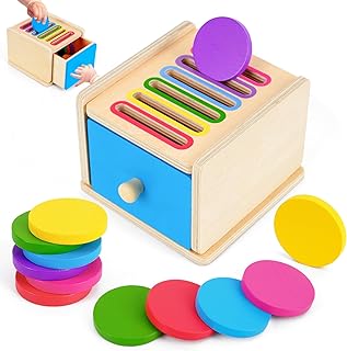 FCSONU Children&#039;s Montessori Toy from 1 2 3 Years Boys Girls Wooden Toy from 1 Year Colour Sorting Game Plug-in Game Children&#039;s Toy from 2 Easter Children&#039;s Day Birthday Gift for Baby Christmas