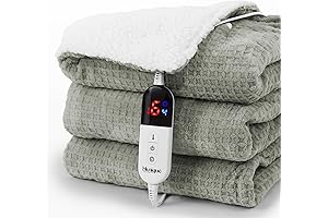 Twin Heating Blanket Electric - Waffle Sherpa Fleece