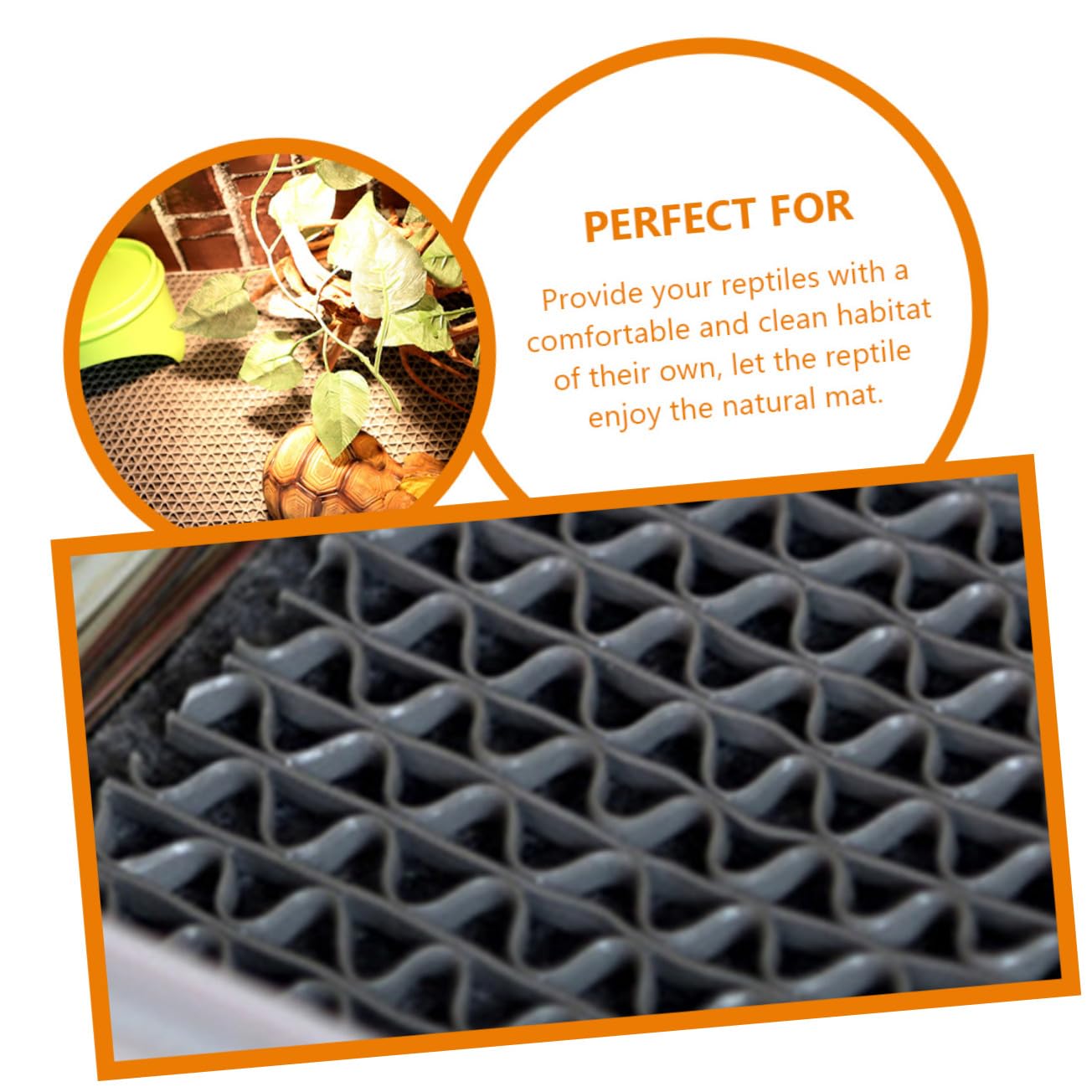 ERINGOGO Reptilien Terrarium Matte Liner Teppich Langlebig Wasserabweisend Zuschneidbar für Schildkröten Eidechsen und Andere Reptilien Geeignet