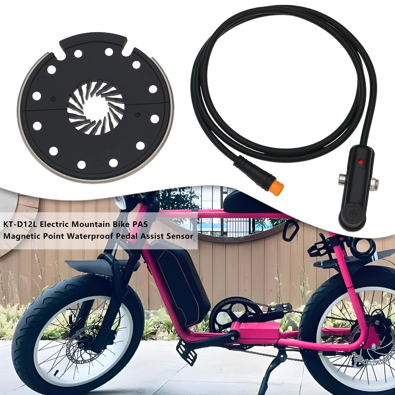 YINETTECH 1pc E-bike KT-D12L PAS Sensor 12V to 48 V Bike Magnets Pedal Assist Sensor with Waterproof Plug Electric Bike Conversion Kit - Image 3