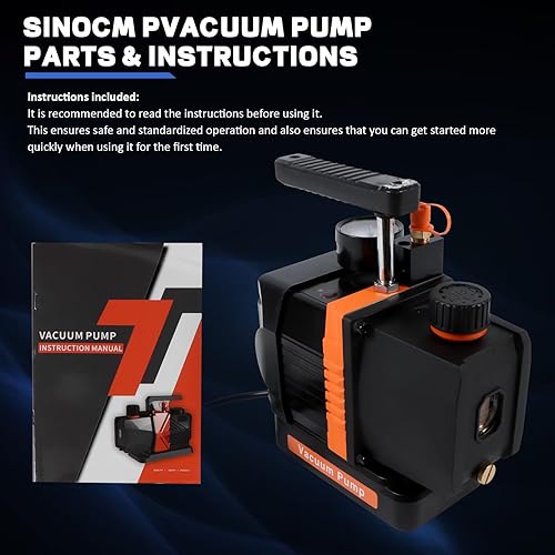 Miniatura 8 de SINOCMP Bomba de vacío de 2.5CFM, 14 HP 110V DC Motor sin escobillas de una sola etapa 5PA 180W para aire acondicionado, refrigerante, aire