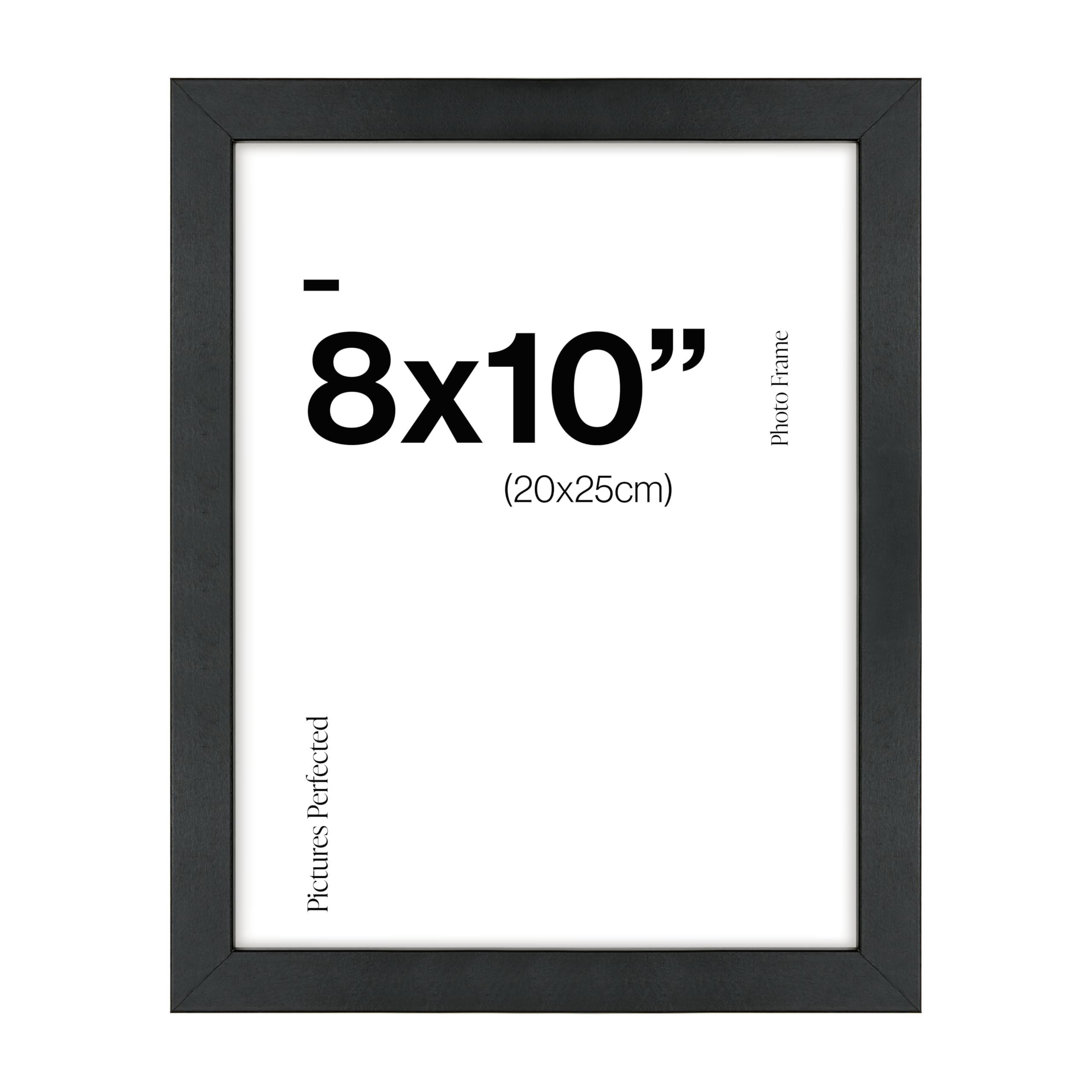 Home Selections Black Contemporary 8X10 Wooden Picture Frame For 8X10 (20 X 25Cm) Photos Or Pictures, Plexi Glass, Freestanding Or Wall Mounted Landscape Or Portrait