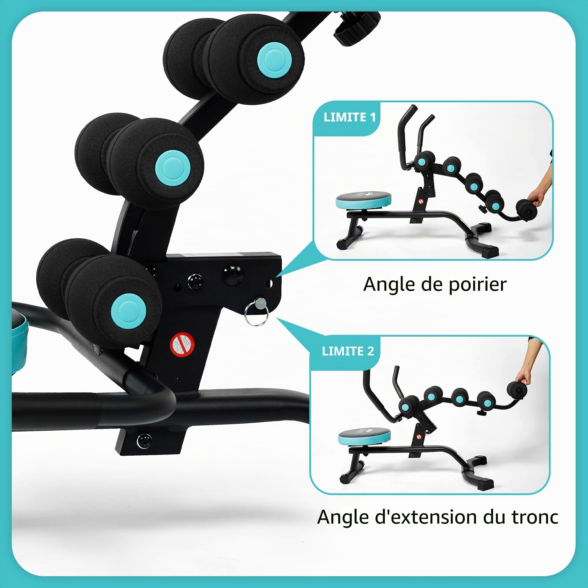 Leikefitness Chaise d'entraînement torsadée avec rouleau en mousse pour entraînement de la force abdominale et abdominale, relaxation du dos, étirement du dos, siège rotatif à 360° (vert)