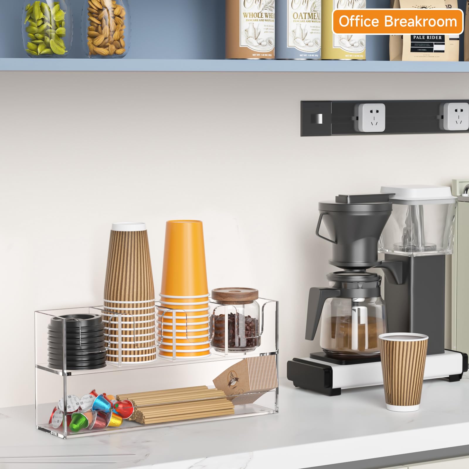 Snapklik.com : 5-Compartment Cup Holder For Countertop - 2-Tier Clear ...
