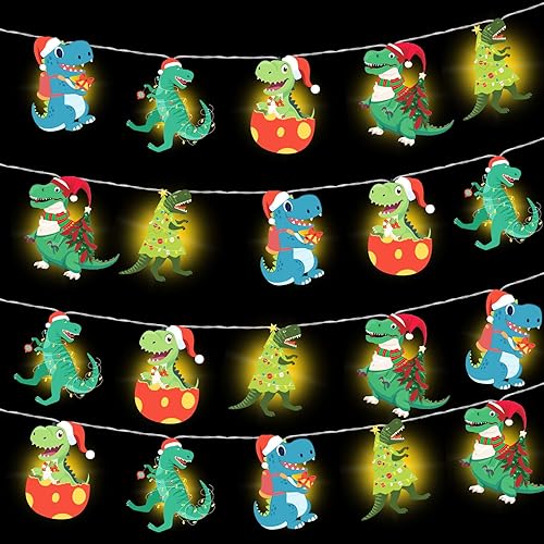 Miniatura 7 de Guirnalda de luces de jengibre de Navidad, 20 luces LED de 10 pies, bonita cadena de luces colgantes de pan de jengibre para árbol de Navidad,
