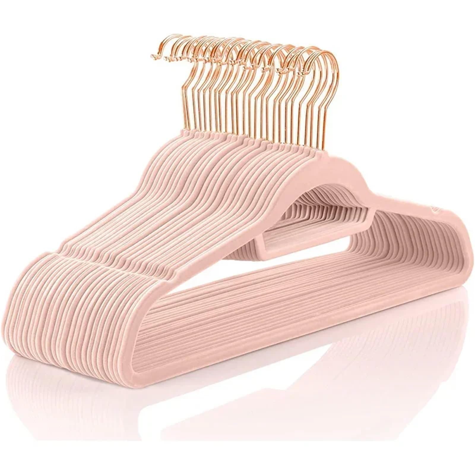 Velvet Hangers Anti-slip Flocking Hanger Velvet Adult Clothes Rack Non-marking Plastic Wardrobe Store Storag(A07-42CM)