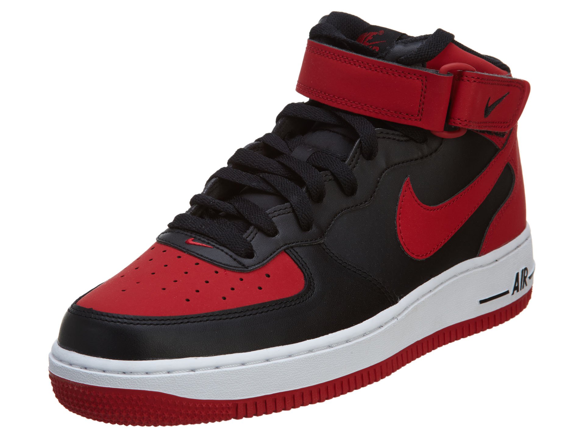 Nike Men's Air Force 1 Mid Black/Red/White Size 9 M US
