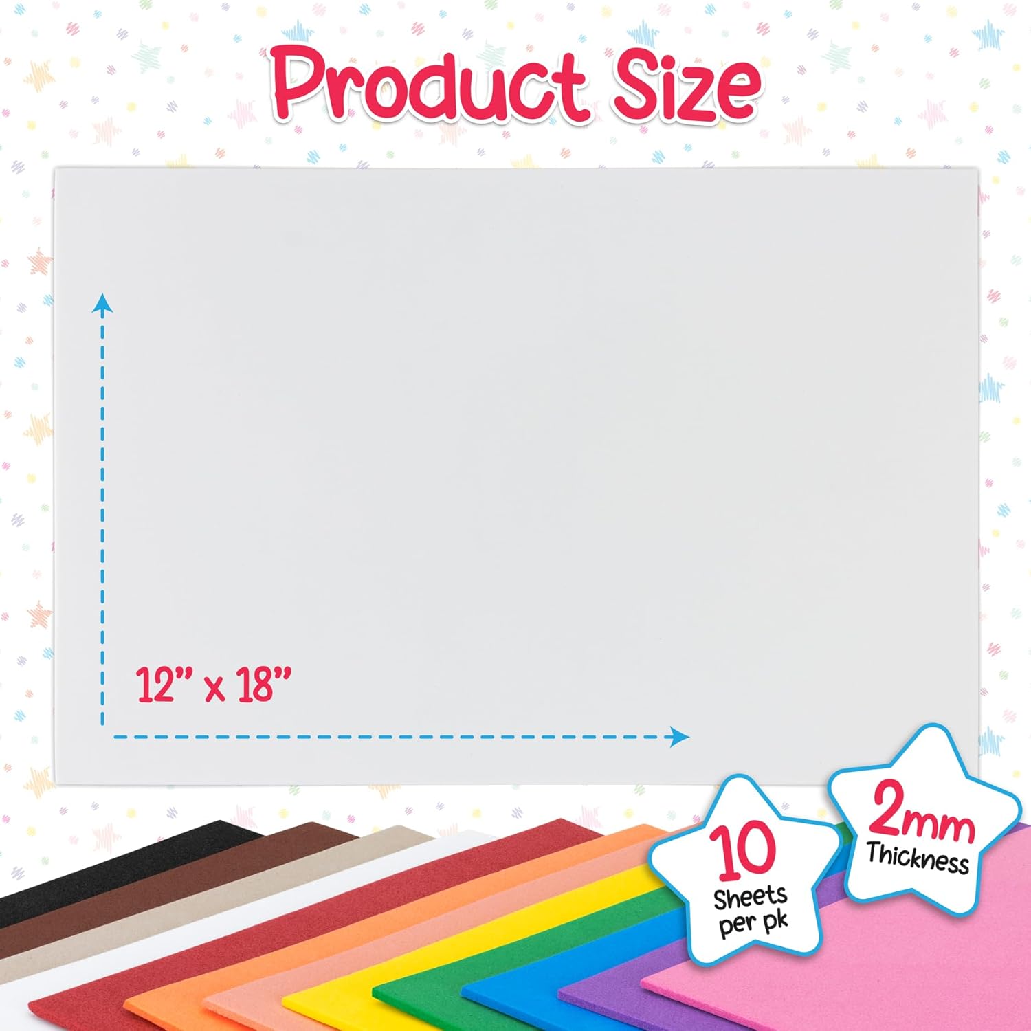 Hygloss Sheets Colorful Foam for DIY Arts & Craft, White, 10 Piece