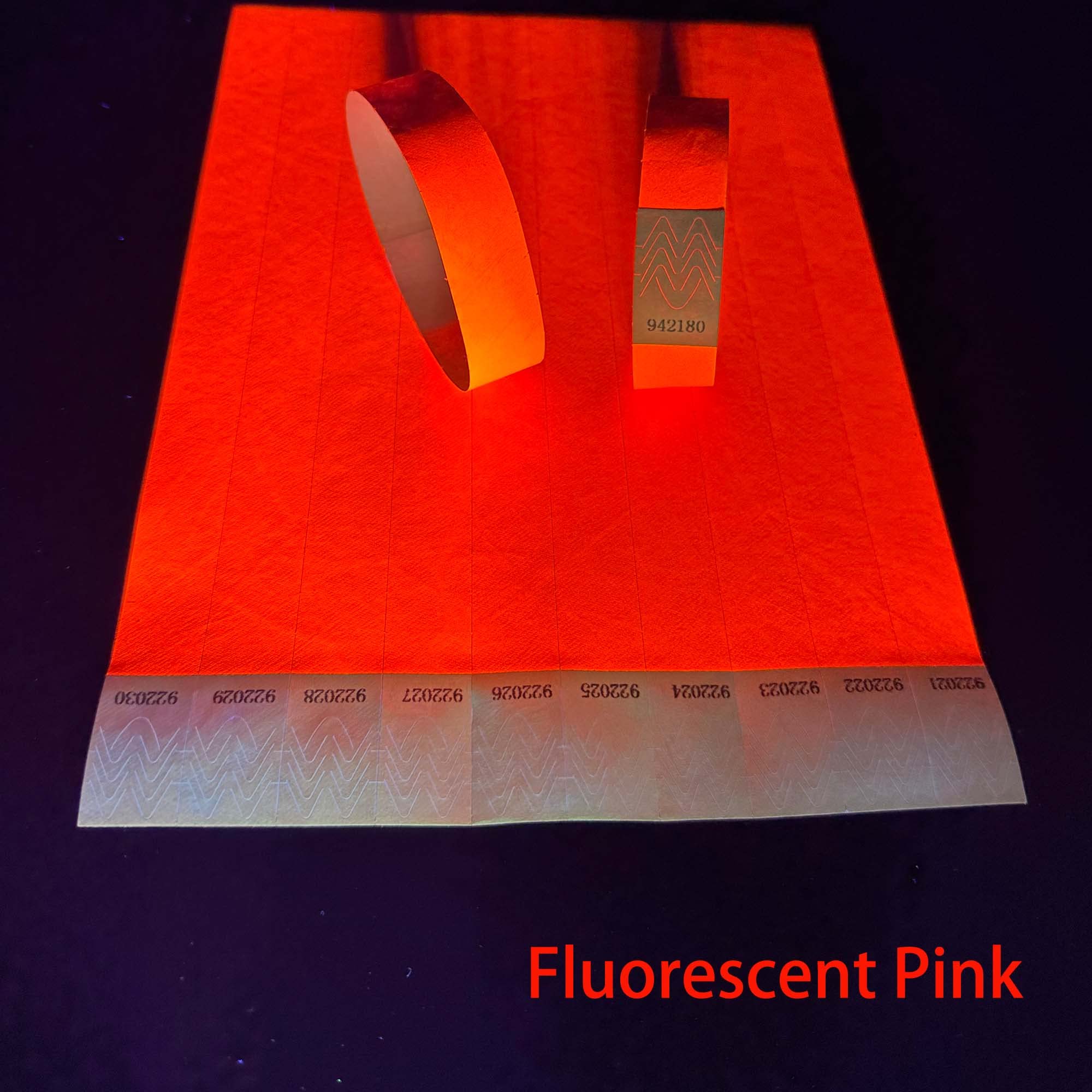 L LIKED 100 Pcs Numbered Wristbands for Events Waterproof Paper Neon Wristbands Party Bands Entrance Wrist Bands for Events Music Festival Concert Contest (Fluorescent Pink) - Image 4