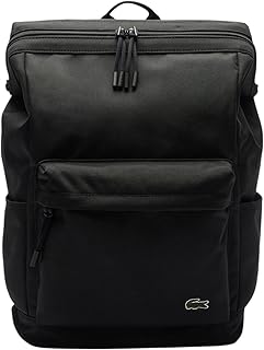 Lacoste Unisex Neocroc Rectangular Backpack, Black, One Size