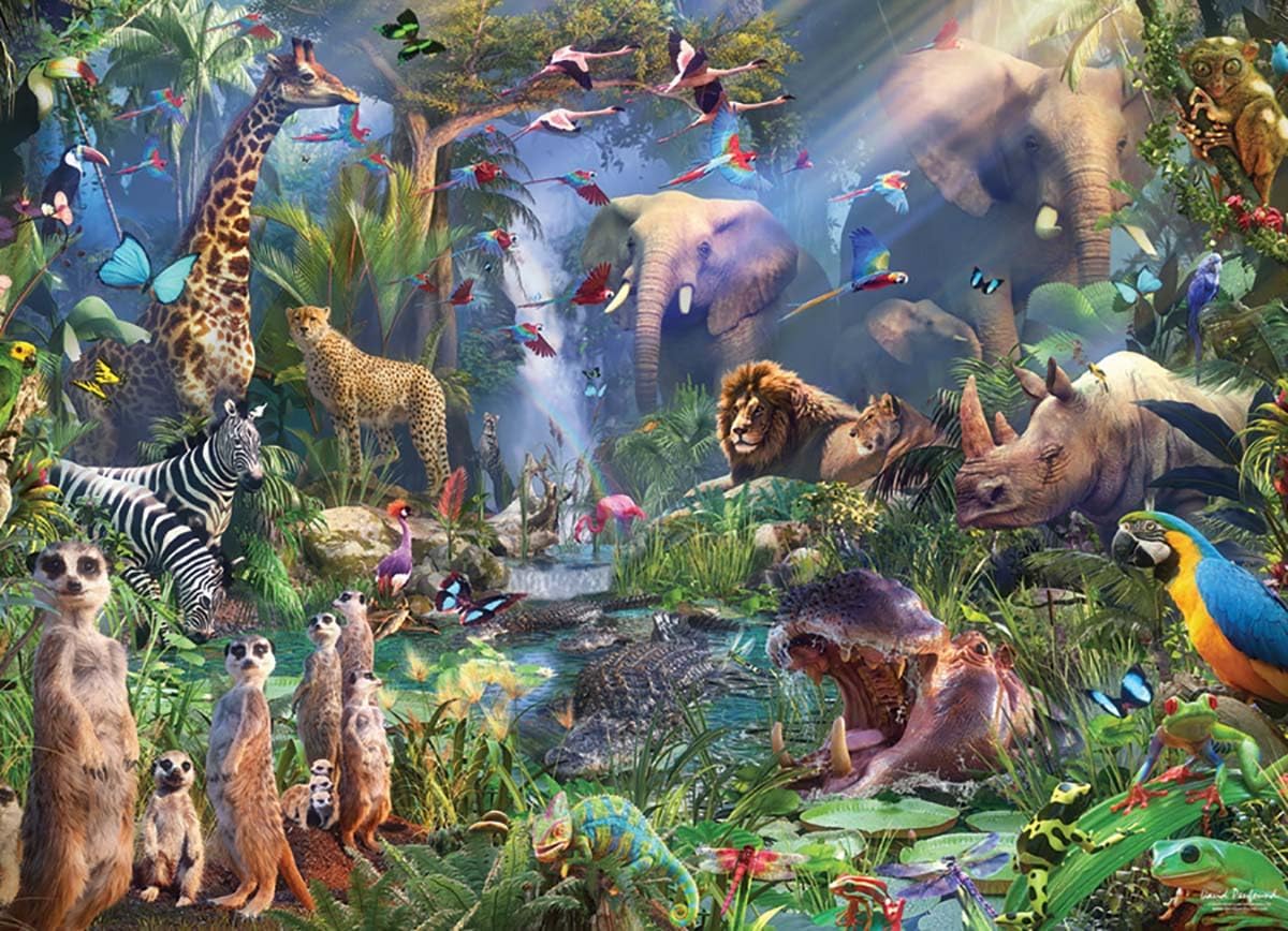 Cobble Hill 1000 Piece Puzzle - Into The Jungle - Sample Poster Included