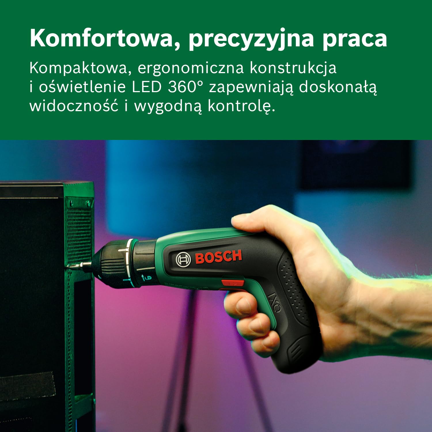 Bosch IXO 8 Wkrętarka akumulatorowa (z adapterem kątowym i mimośrodowym, 10-częściowym zestawem bitów i akumulatorem, w walizce)