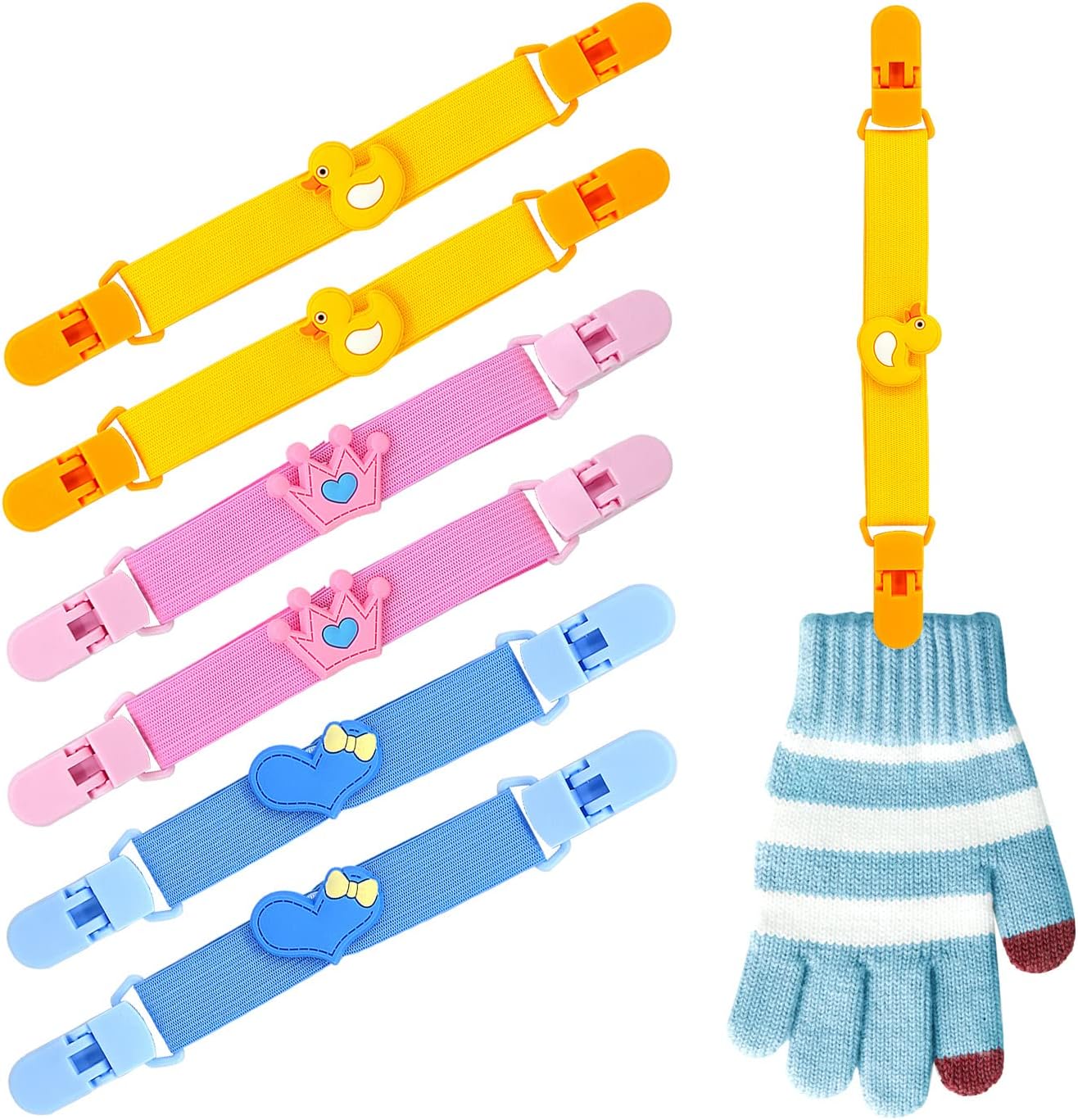 Elastic Mitten Clips for Kids Cute Gloves Clips Keeper Anti Lost Glove