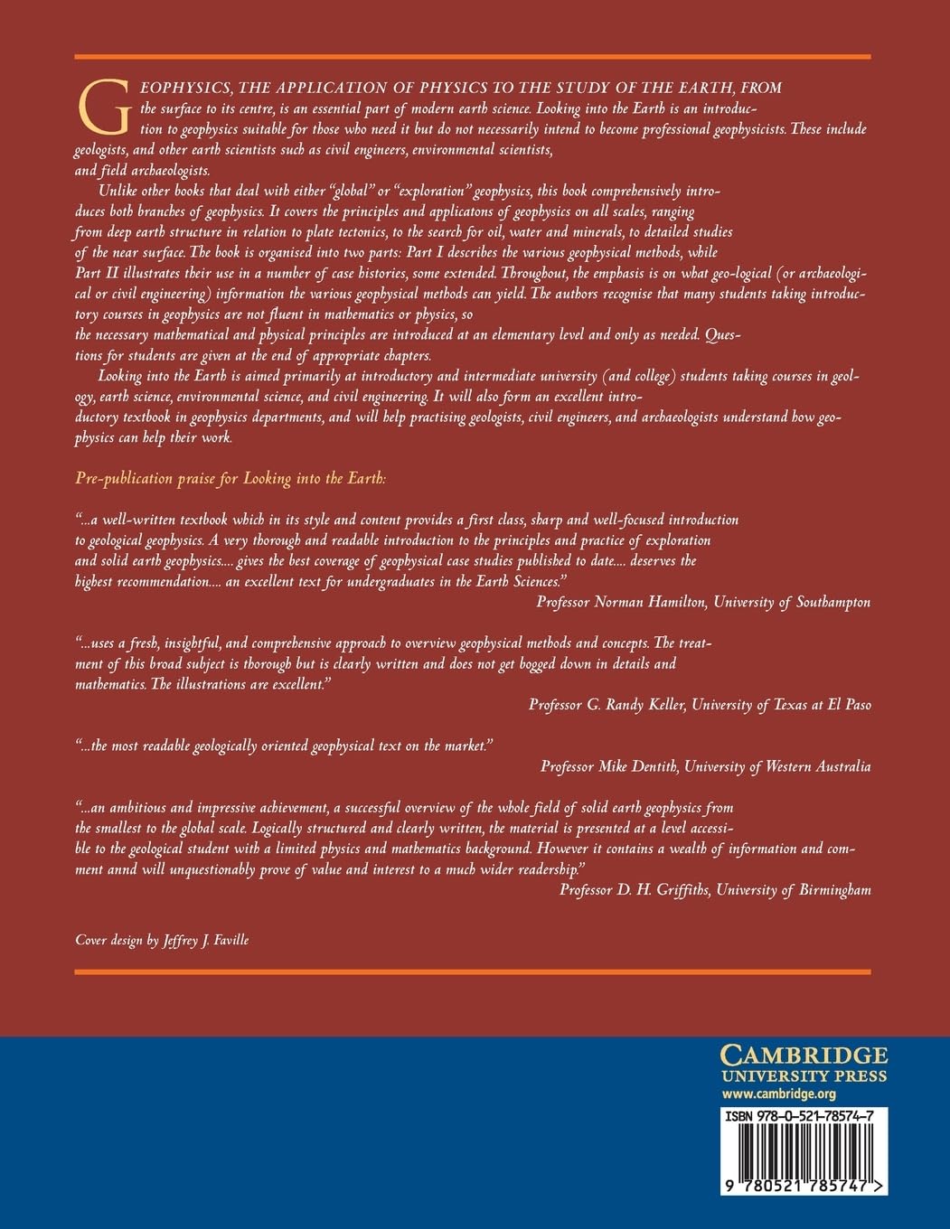 Looking into the Earth: An Introduction to Geological Geophysics