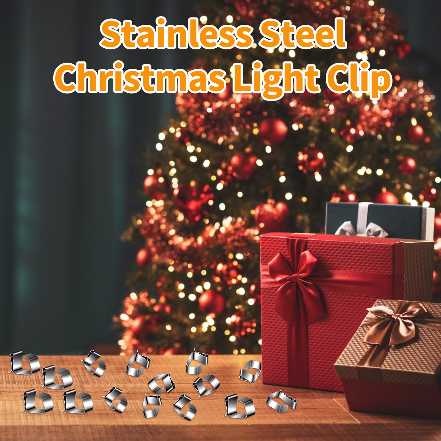 Prmape 100 Pezzi Ganci per Grondaia, Ganci per Appendere una Catena Luminosa ad una Grondaia, Mini Ganci per Grondaie, Rondaia di Natale per la Decorazione del Giardino e Decorazioni Natalizie