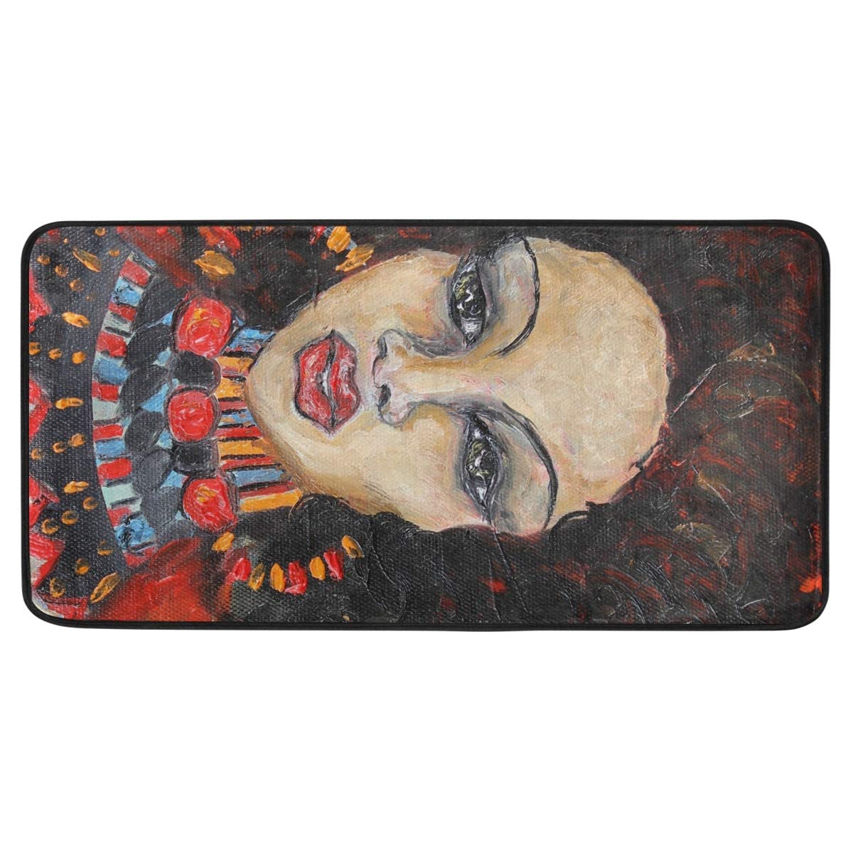 DOMIKING Kitchen Rug Mat Non-Slip Doormat African Black Woman Home Decor Floor Rug Standing Mat, Washable Hypoallergenic Waterproof (39"x 20")