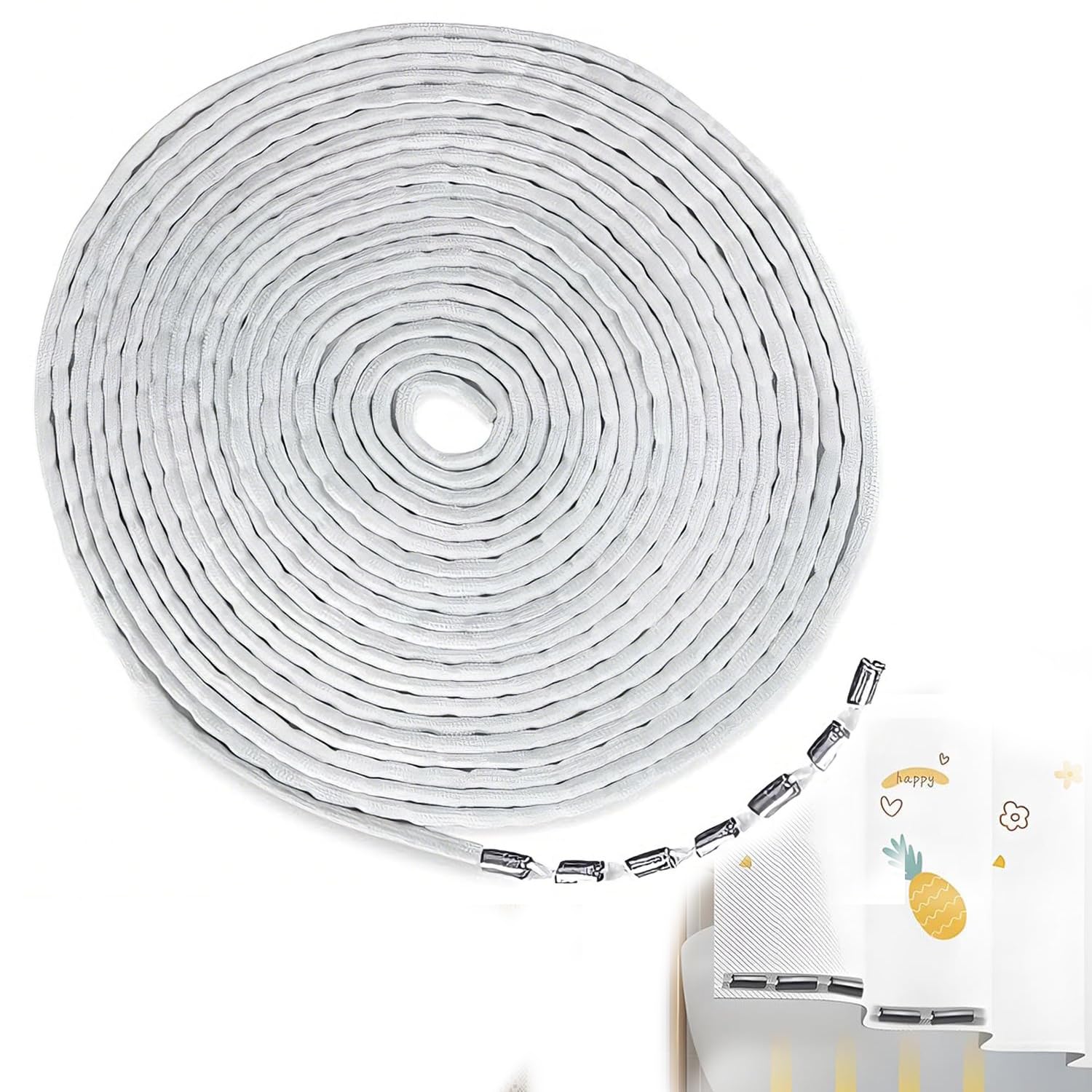 Curtain Weight Tape Roll, Heavy Lead Flexible Weighted Rope for Curtain Hemming, Wind Resistant Drapery Weight Wire for Tulle, Shower Curtains, Tablecloth, Net Gauze and Indoor Outdoor Window Fabric