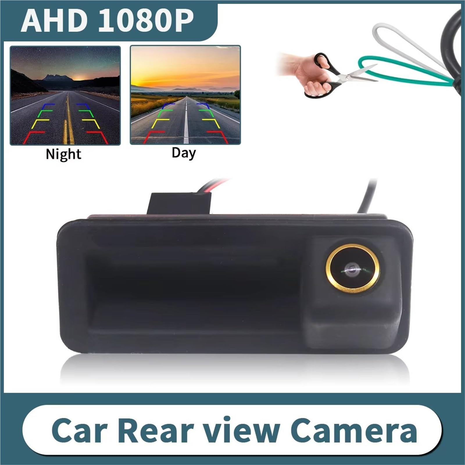 Cámara Aparcamiento Cámara Visión Trasera Vehículo AHD 1080P 170° para Ford para Focus 2 MK2 para Mondeo MK4 para S-MAX para C-MAX(CVBS-AHD)