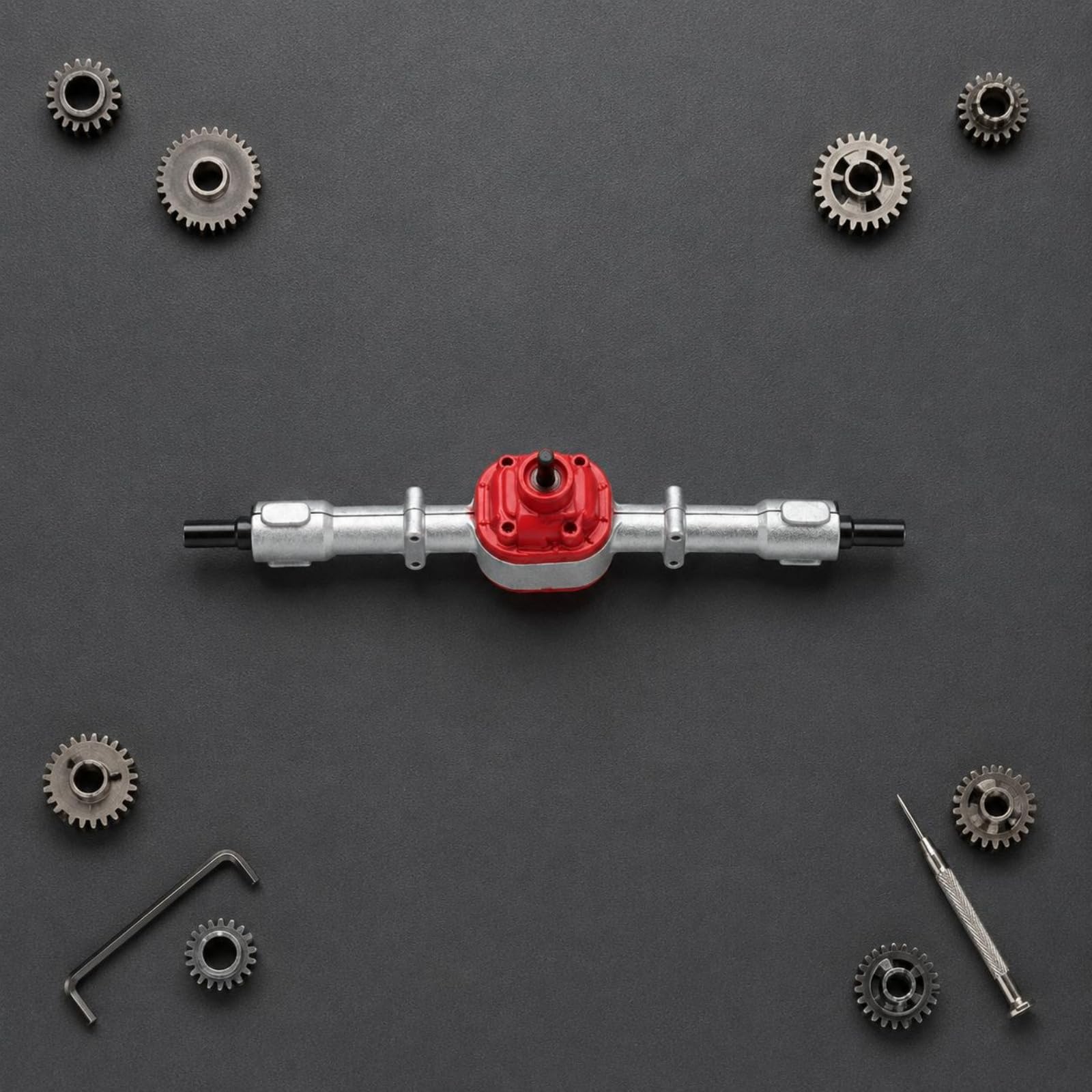 Front- und Heckachse Stabil Metall-Achsen-Set hohe Festigkeit Vorder- und Hinterachsensatz für Tuning, Reparatur, Color to 4, Vorderachse
