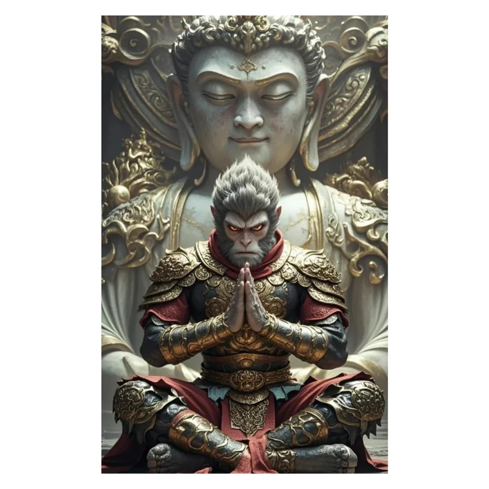 Affiche de jeux vidéo Black Myth Wukong : peinture murale moderne 40x50