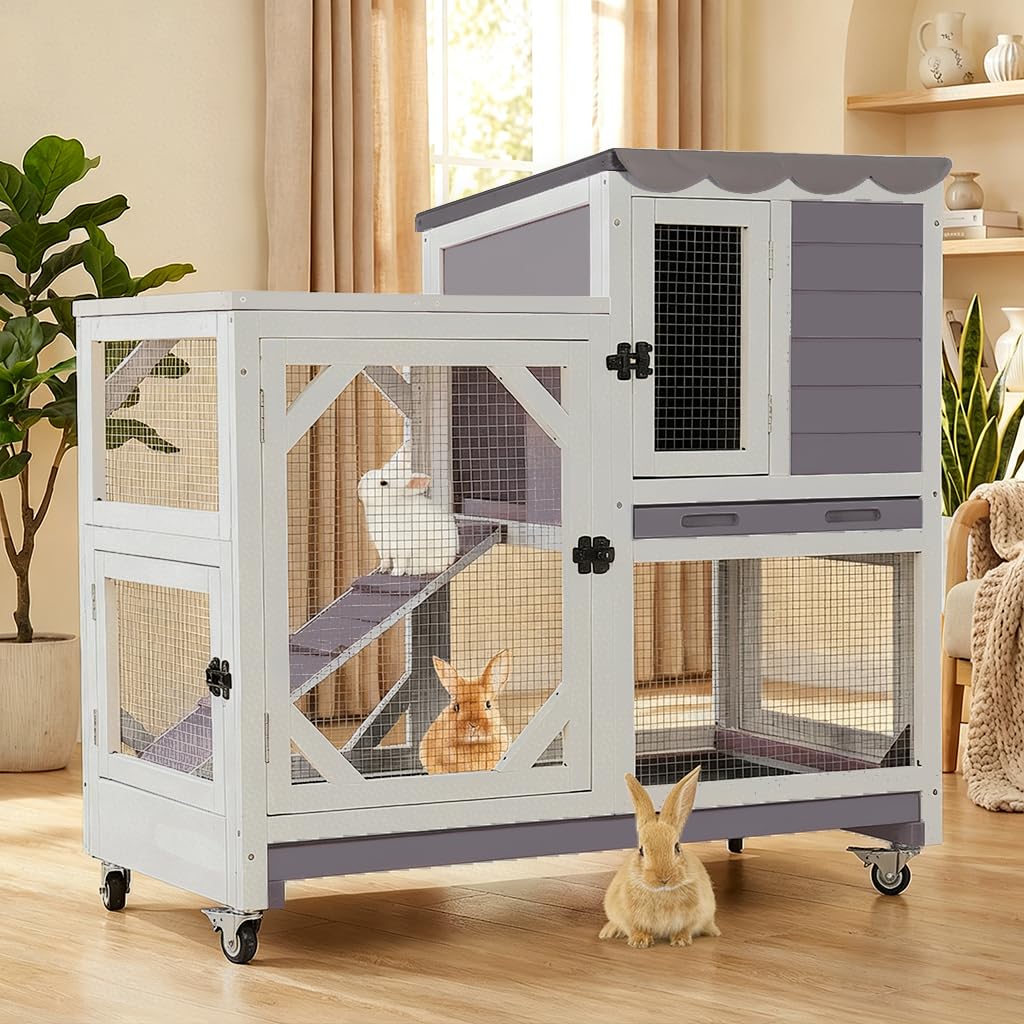 Aivituvin 39.3 Large 2-Story Rabbit Hutch