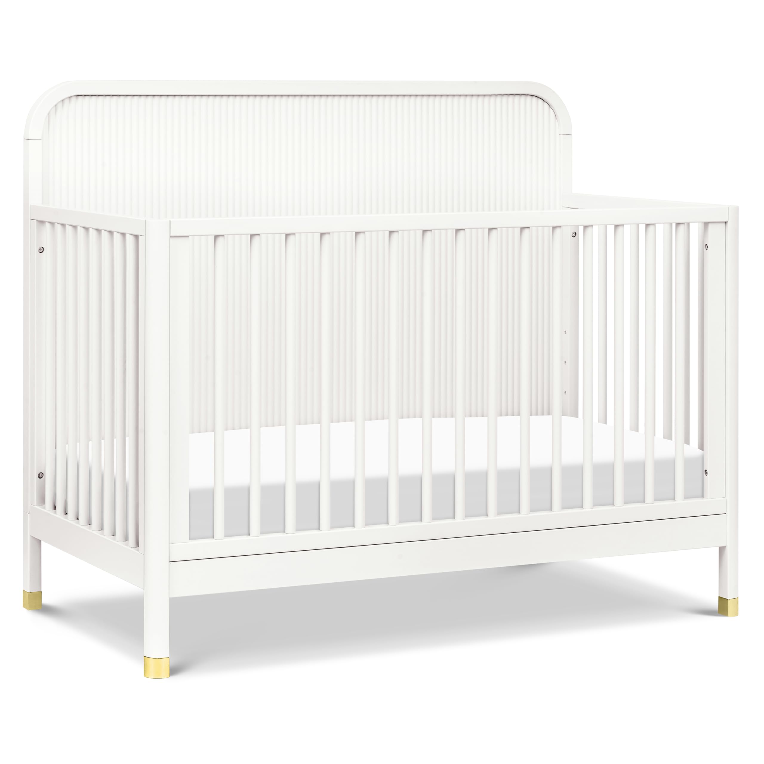 NAMESAKE Brimsley Tambour 4-in-1 Convertible Crib in Warm White, GREENGUARDGold Certified