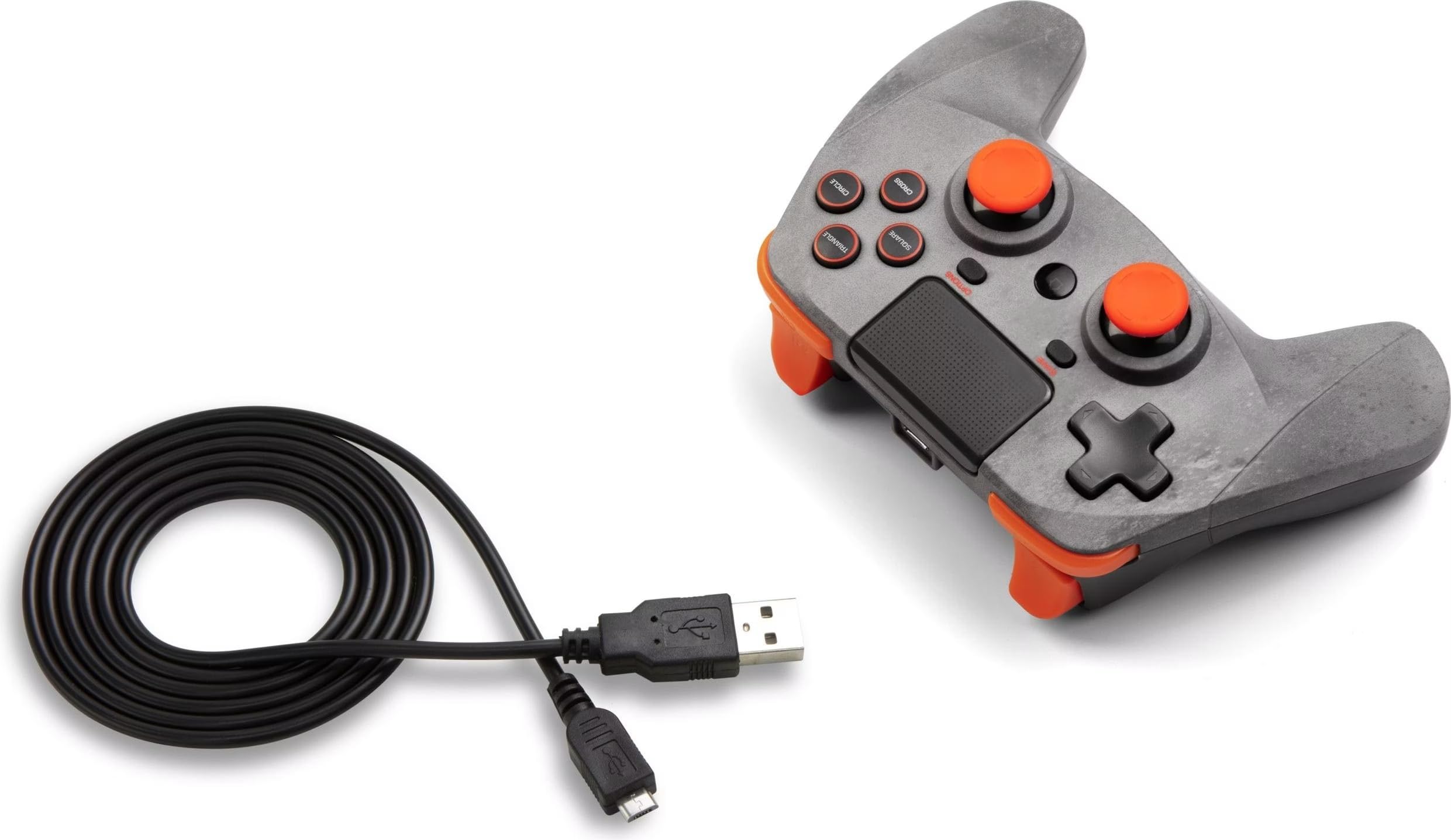 Snakebyte GAMEPAD 4S - grau/orange - Wireless Bluetooth Controller kompatibel mit PlayStation 4 / PS4 Slim/Pro, Analoge Dual Joysticks, Kopfhöreranschluss, Touchpad und Dual Vibration Feedback