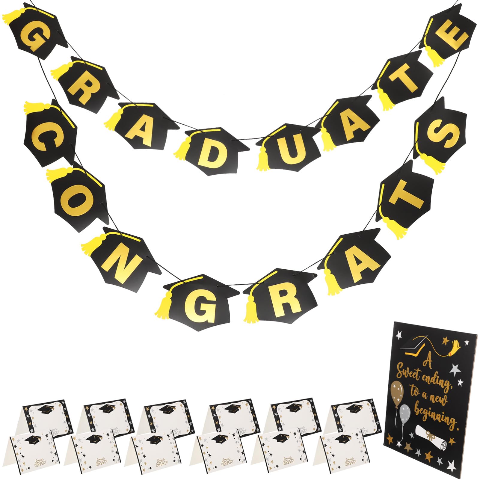 PRETYZOOM 3 Juegos de graduación decoraciones Pararse revelar favores fondo muro guirnalda adornos de pared decoración pared pancartas decorativas Decoración de pared de fiesta Papel