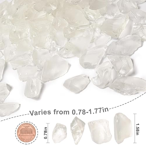 Miniatura 4 de Versátil bloque de vidrio marino esmerilado, rellenos de jarrón blanco de 1 libra, gravas de acuario, decoración de cristal de mar, ideal para