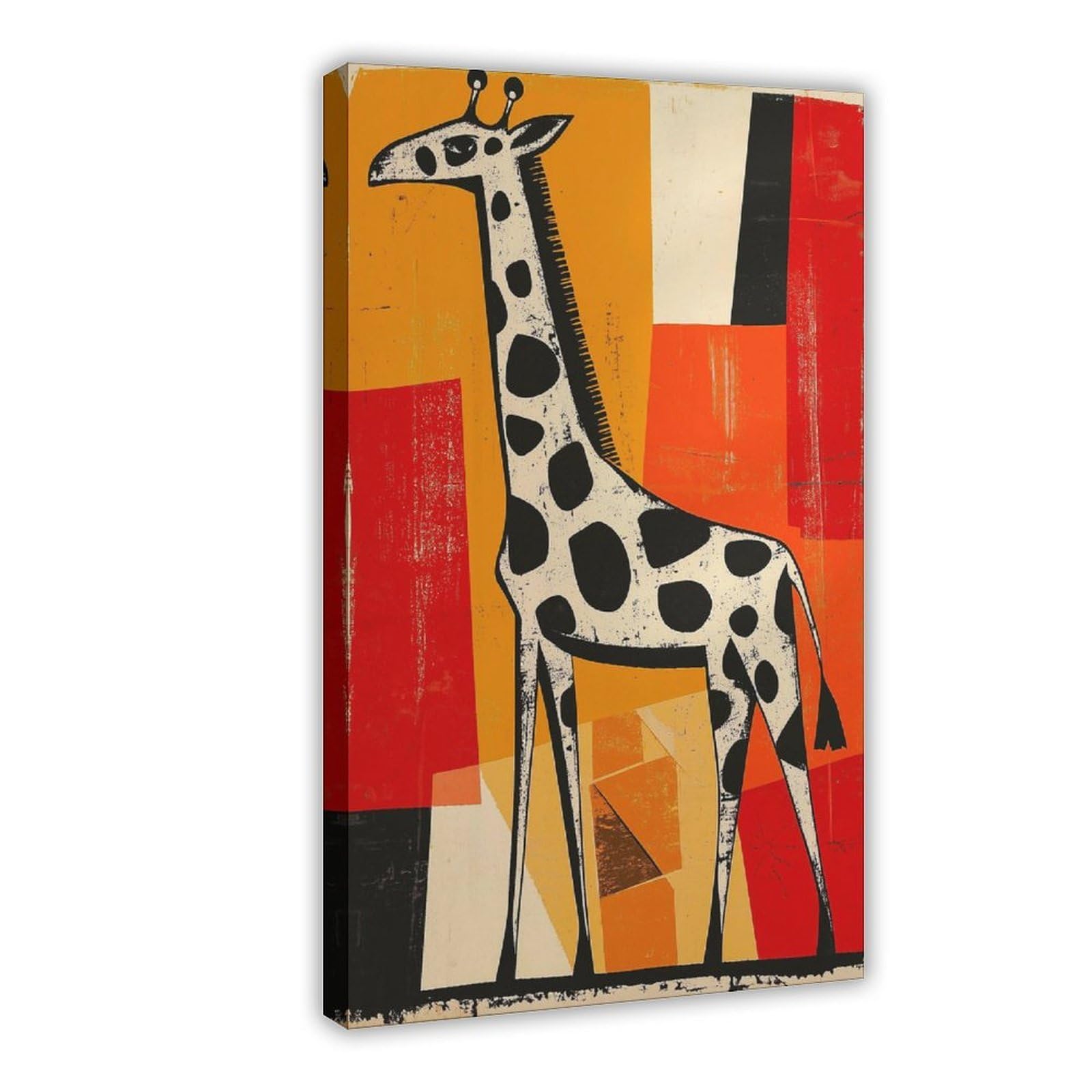 Bareronor Giraffe Abstract Canvas Poster Bedroom Decor Landscape Office Room Decor Gift 24" L X 36" W