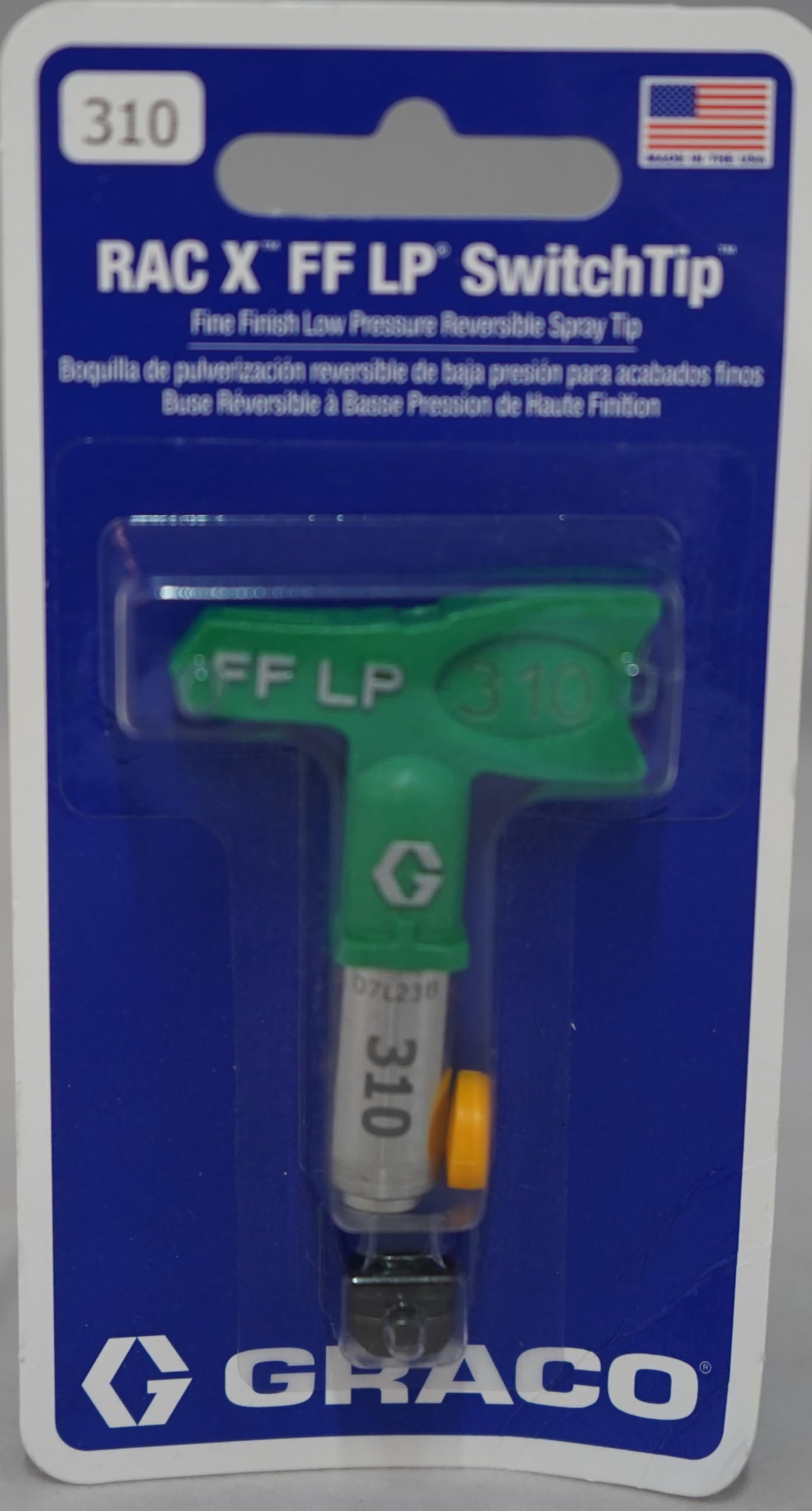 Graco FFLP 310 buse pour Pistolet airless, Jet de 15 à 20 cm, Orifice de 0,010 Pouce, Embout réversible
