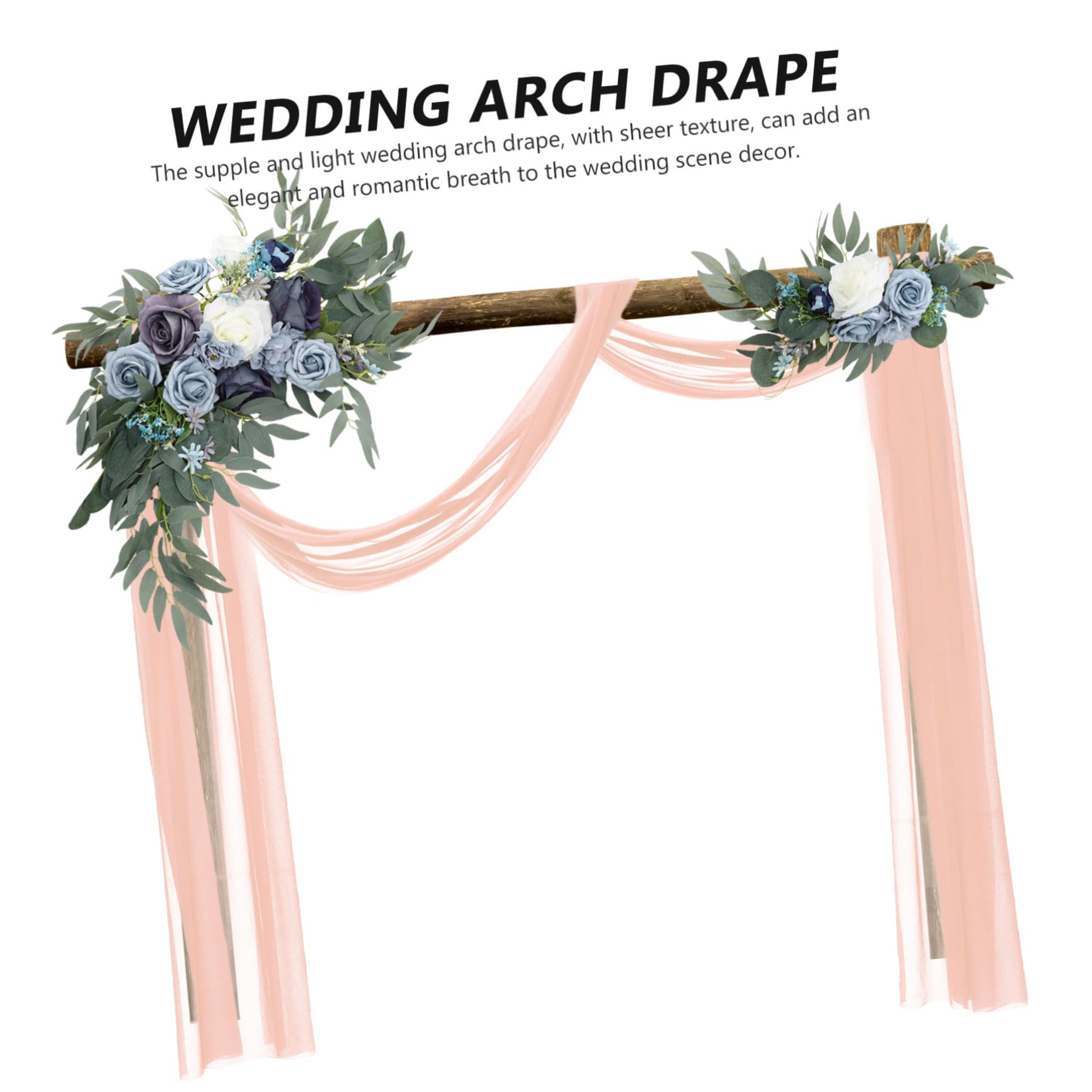 VICASKY 4 Stück Hochzeitsbogen Deko Halbtransparente Voile Drapierung Leicht Elegant für Feier Zeremonie Hintergrund und Decke Rosa Tüll Stoff