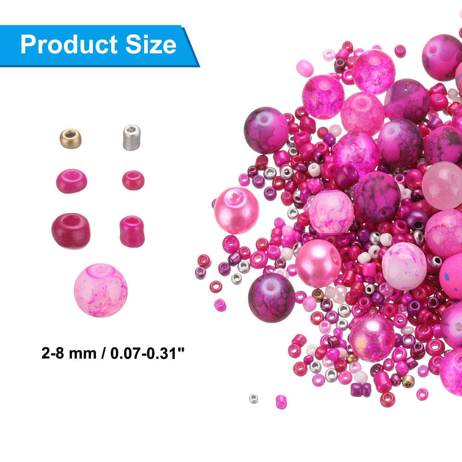 PATIKIL 2-8mm Assorted Glass Resin Beads - Image 2