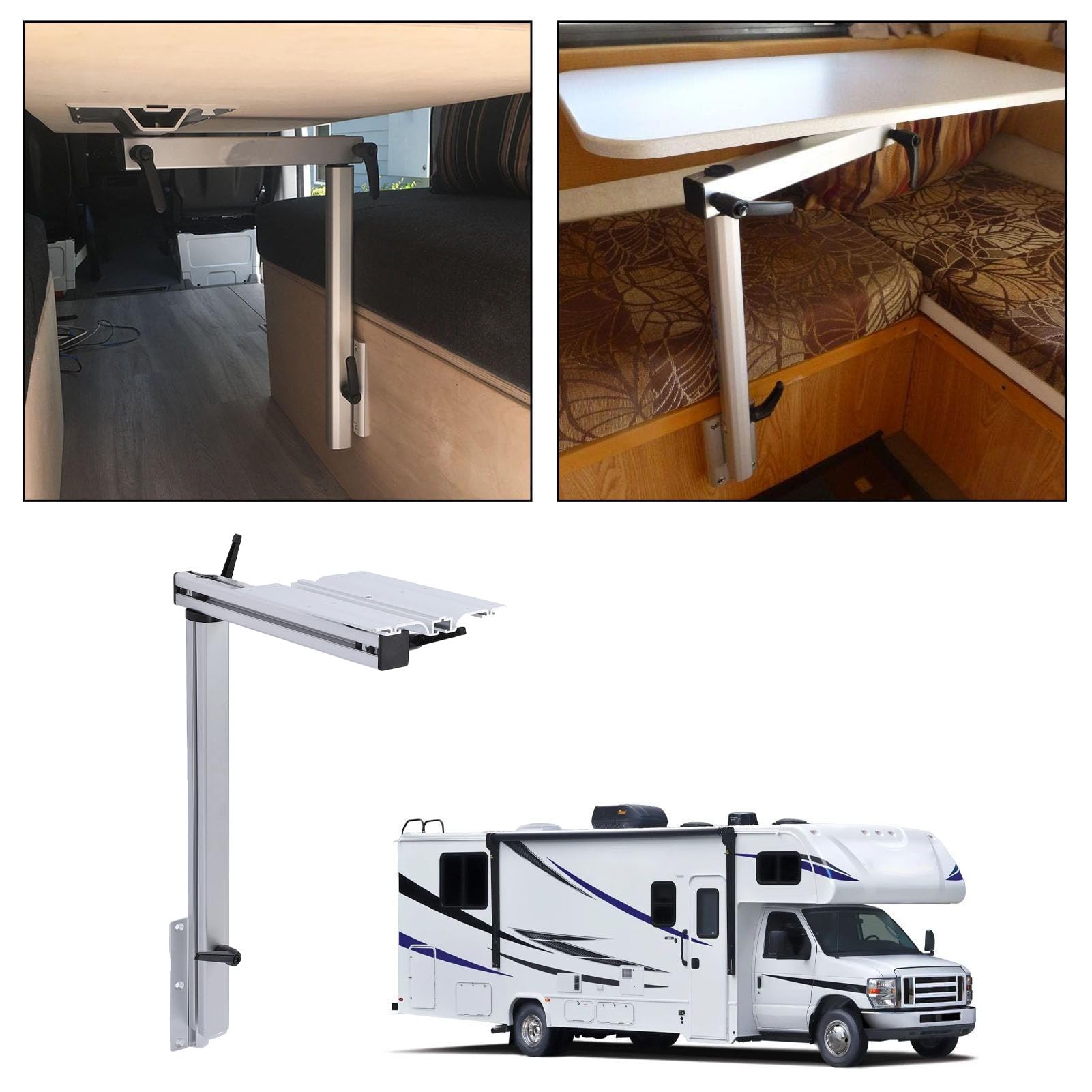 Abnehmbares Tischbein aus Aluminiumlegierung, 360-Grad-Drehung, abnehmbares Teleskop-Tischbein Yachten, Wohnmobile, Wohnmobile