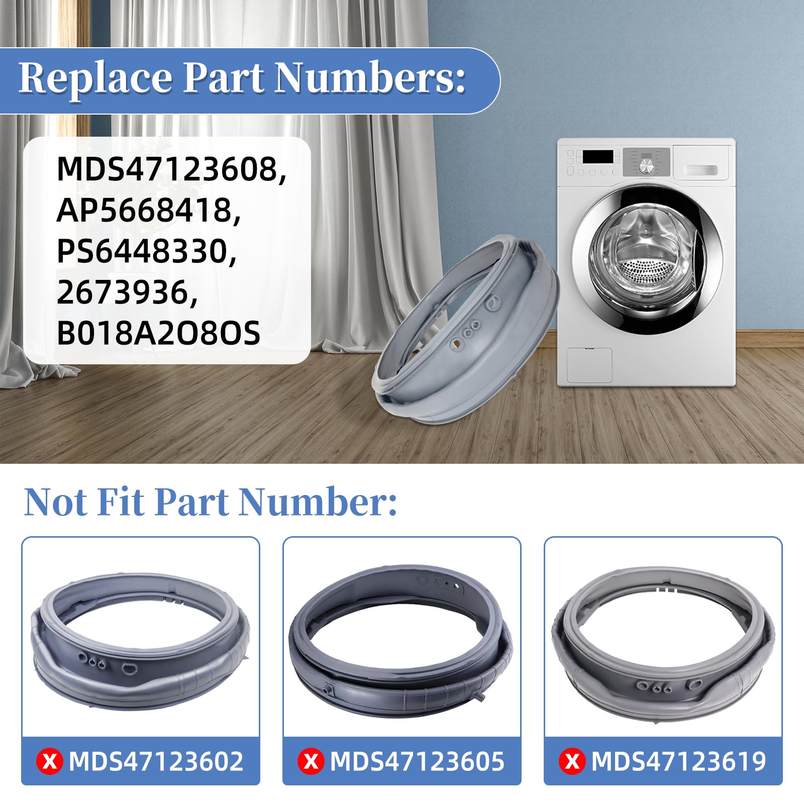 Upgraded MDS47123608 Washer Door Boot Gasket Compatible With LG - View #8