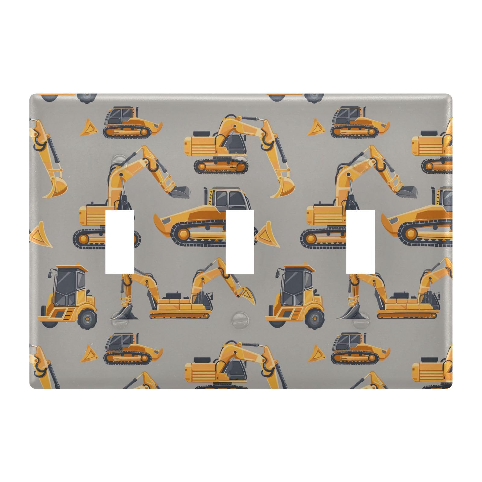 Light Switch Cover Excavator Engineering Vehicles Wall Plates for Electrical Outlets 3 Gang 202b5819