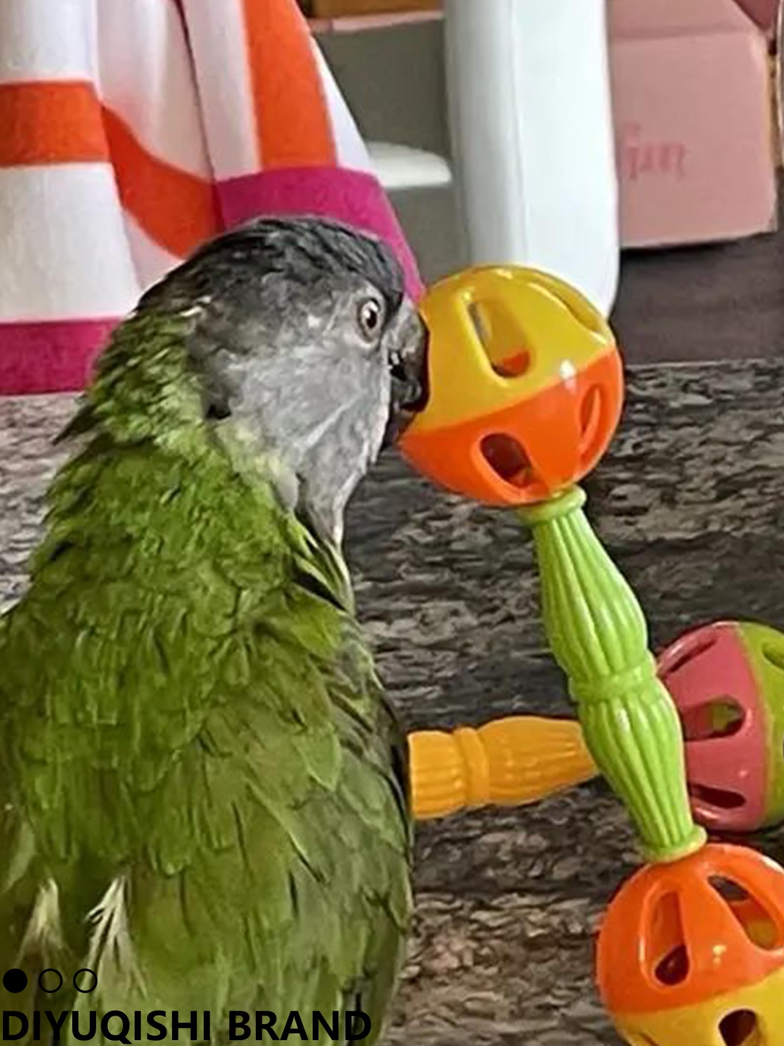 DIYUQISHI Bird Toys Set - 18 Pcs Colorful Bells & Woven Balls For Parrots, Budgies, Conures, Cockatiels (1.2-5.5 In) - View #7
