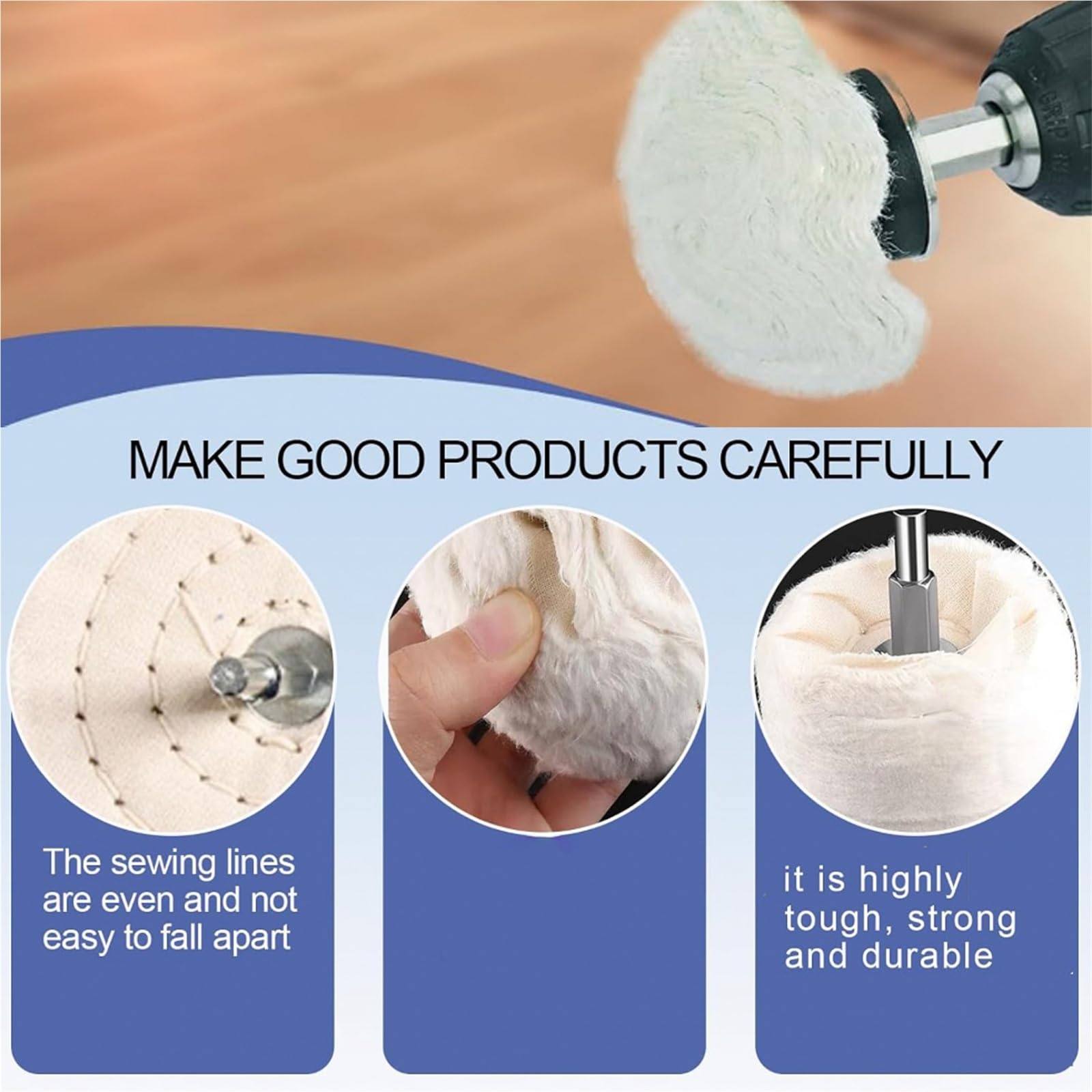 10Pcs Buffing Wheel Kits, Polishing Wheels Buffing Pads For Drill For Metal Aluminum,Stainless Steel, Chrome, Jewelry, Wood