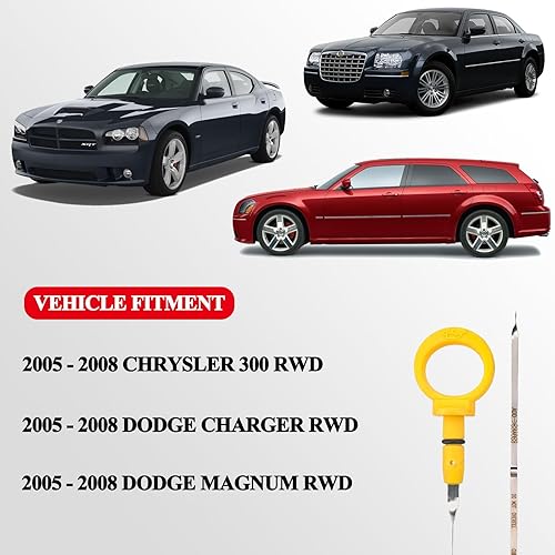 Miniatura 2 de Indicador de nivel de aceite del motor compatible con Chrysler 300 Dodge Charger Magnum 2005-2008 con 5.7L Hemi Reemplazar Tracción Trans RWD Oil