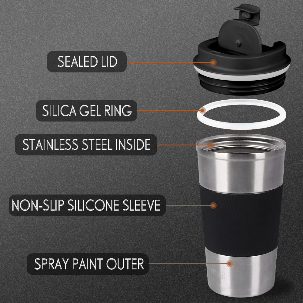 HASAGEI Travel Mug, Insulated Coffee Cup with Leakproof Lid - Image 2