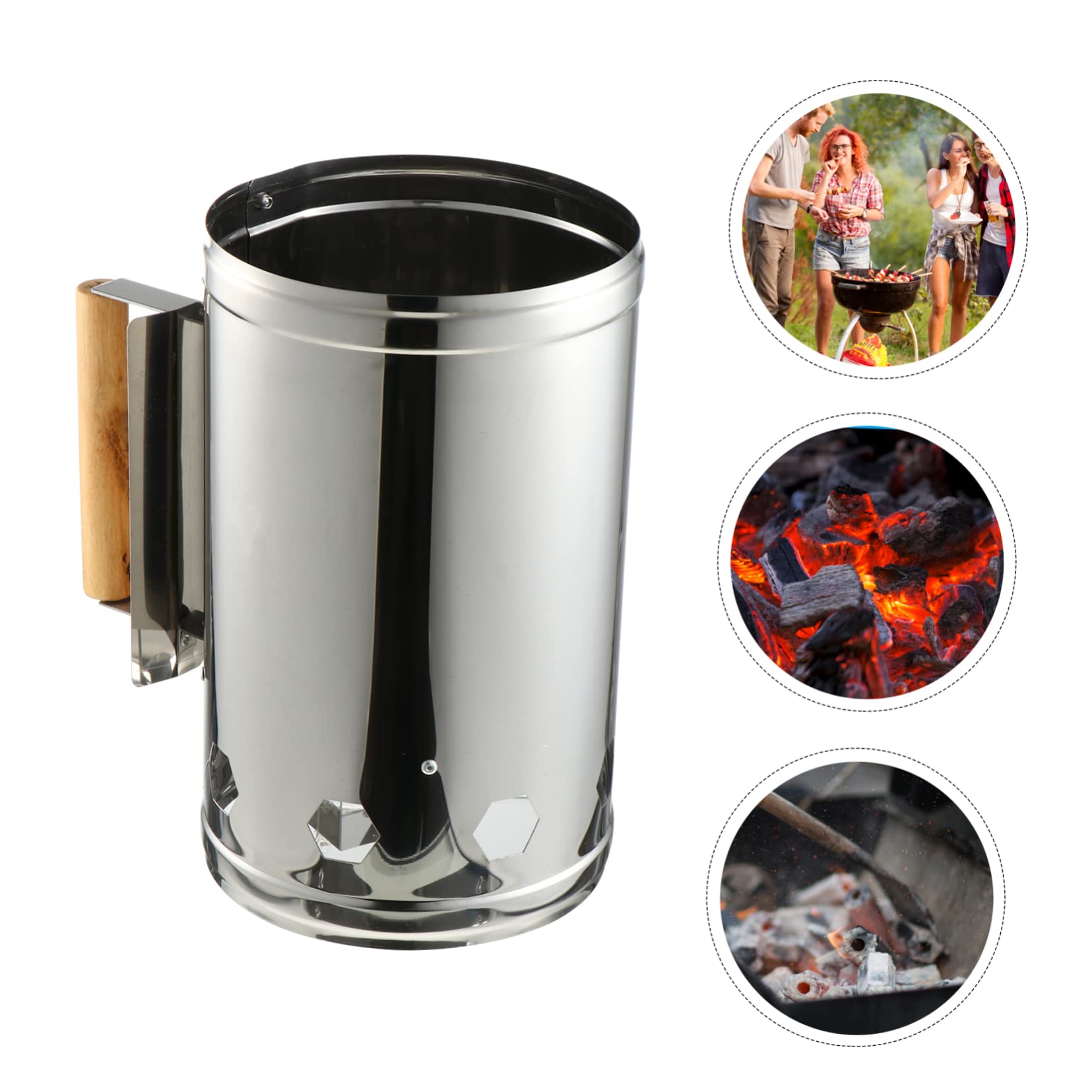 Toddmomy Ciminiera d Accensione per Barbecue all Aperto Accenditore Carbone Rapido in Ferro Zincato Tavola Resistente al Calore per Campeggio e Grigliate