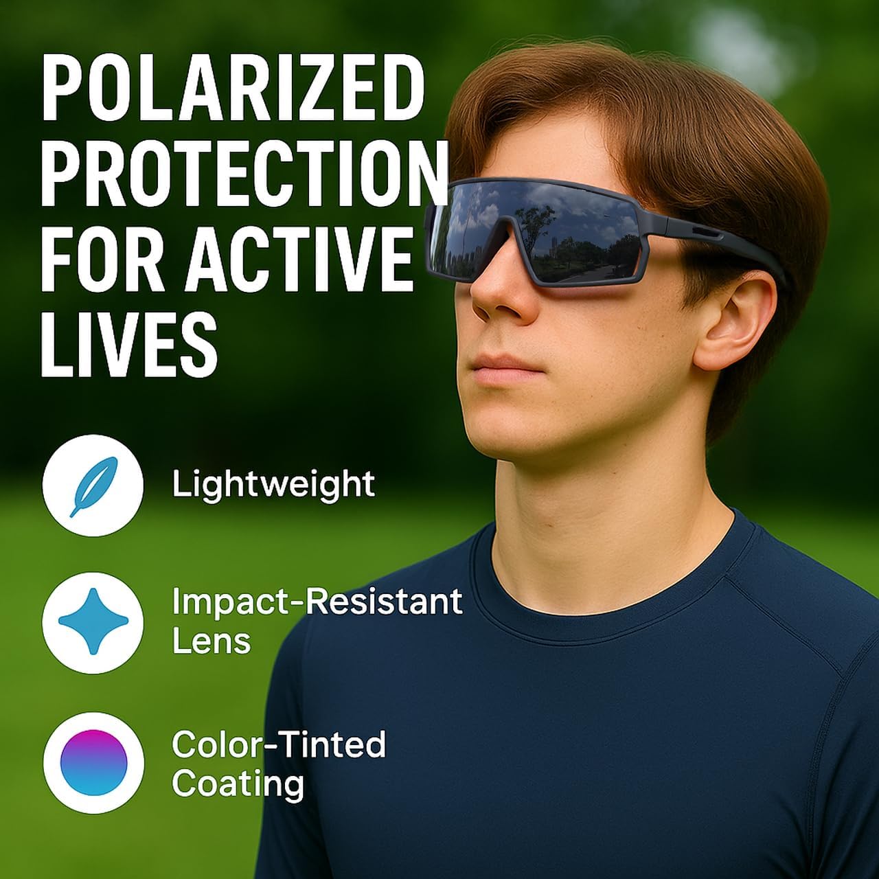 Polarized Sports Sunglasses UV Protection Ventilation Design Outdoor Sports Running Cycling Baseball Glasses for Men Women - Image 2