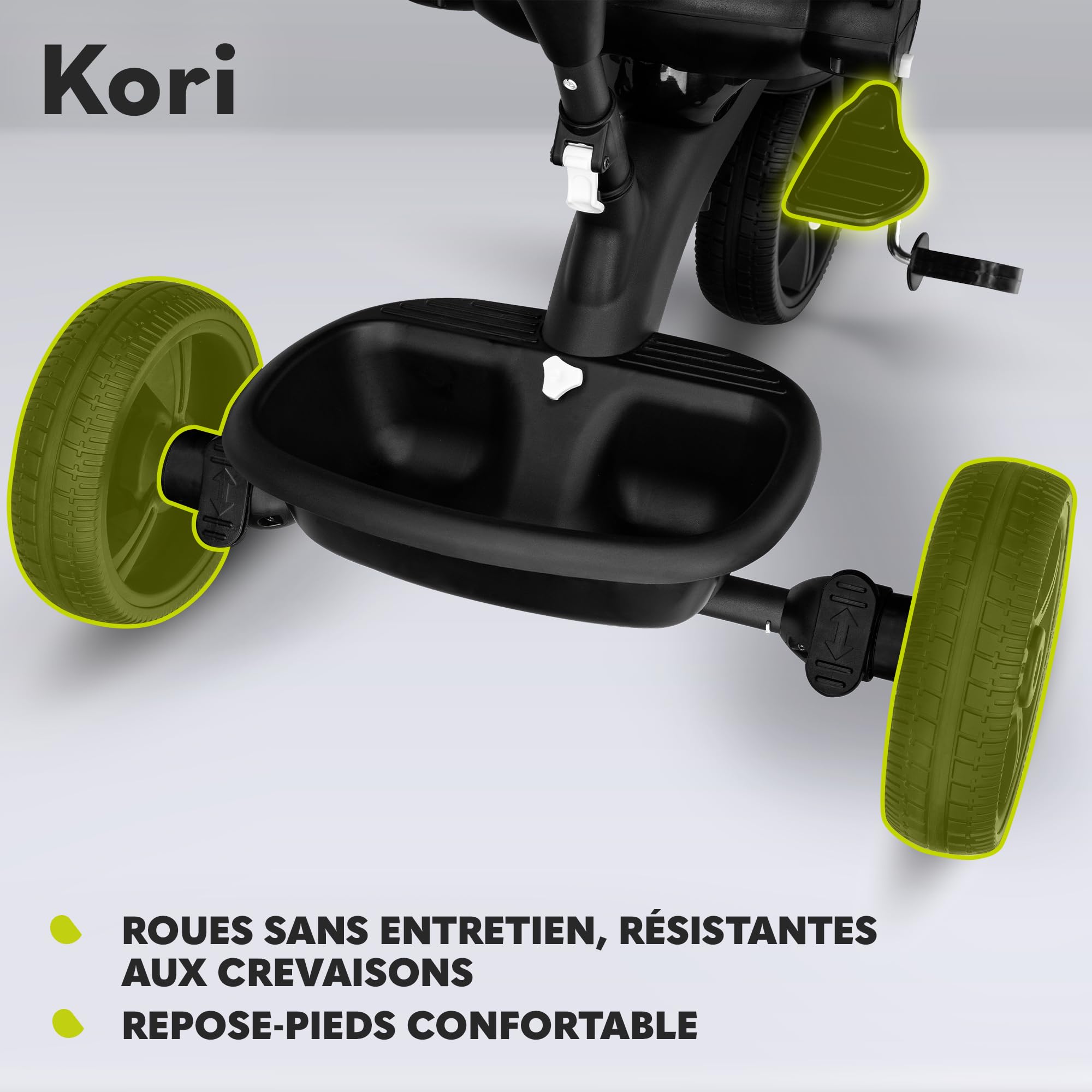 LIONELO Kori 2en1 Tricycle bébé évolutif de 1,5 jusqu'à 25 kg, siège Rotatif à 360 degrés, Roue Libre Dossier réglable, Porte-gobelet, Sac fermé, 2 paniers spacieux